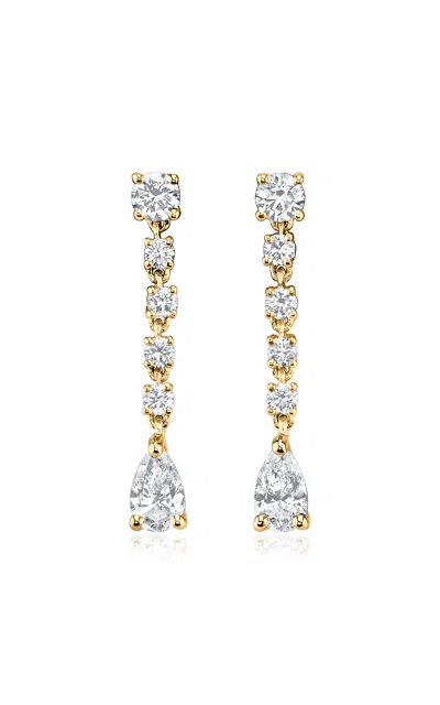 Anita Ko 18k Yellow Gold Small Rope Diamond Earrings With Pear Drops