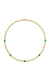 Anita Ko 18k Yellow Gold Thin Zoe Choker With Square Cut Emeralds In Gold