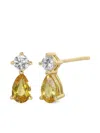 Anita Ko 18k Yellow Gold Violet Sappire And Diamond Stud Earrings In Gold