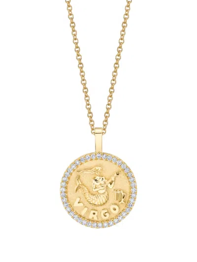 Anita Ko 18k Yellow Gold Virgo Zodiac Diamond Pendant Necklace