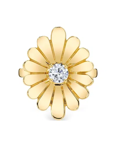 Anita Ko 18k Yellow Gold Water Lily Diamond Ring