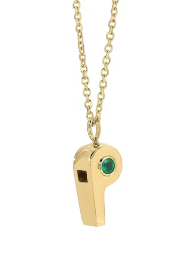 Anita Ko 18k Yellow Gold Whistle Emerald Necklace