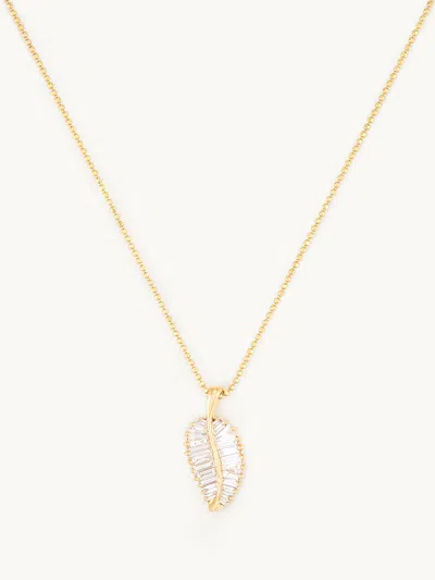 Anita Ko 18-karat Yellow-gold Palm Leaf Necklace Yellow Gold / White Diamonds