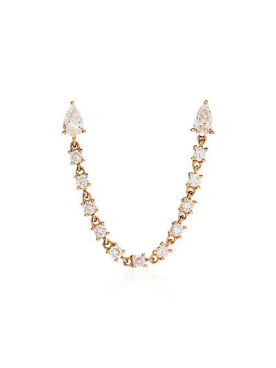 ANITA KO 18KT GOLD AND DIAMOND LOOP EARRING