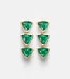 Anita Ko 18kt Gold Drop Earrings With Emeralds In Green