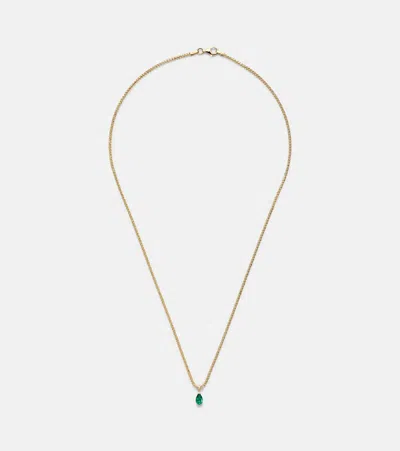 Anita Ko 18kt Gold Pendant Necklace With Emerald