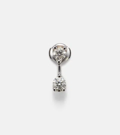 Anita Ko 18kt Gold Single Orbit Earring With Diamonds In Silver