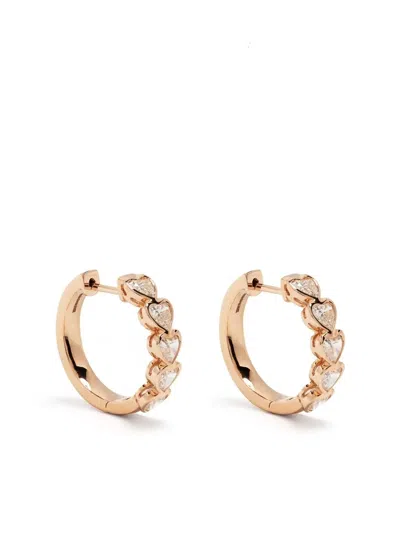 Anita Ko 18kt Rose Gold Bezel Heart Diamond Earrings