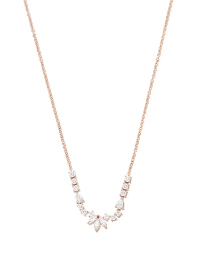 Anita Ko 18kt Rose Gold Grace Diamond Necklace In Pink