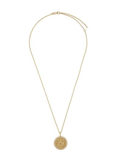 Anita Ko 18kt Rose Gold Sagittarius Zodiac Diamond Coin Necklace