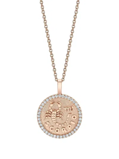 Anita Ko 18kt Rose Gold Scorpio Coin Diamond Necklace