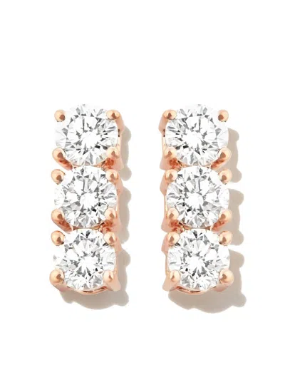 Anita Ko 18kt Rose Gold Triple Stud Diamond Earrings In Metallic
