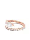 Anita Ko 18kt Rose Gold Two Row Coil Diamond Ring In Pink