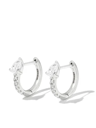 Anita Ko 18k White Gold Bobbi Diamond Huggie Earrings In Silver