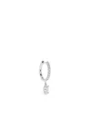 Anita Ko 18kt White Gold Diamond Drop Single Hoop Earring In Silver