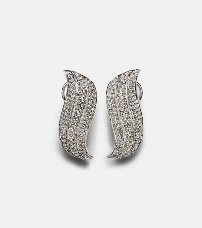 Anita Ko 18kt White Gold Earrings With Diamonds In Silver