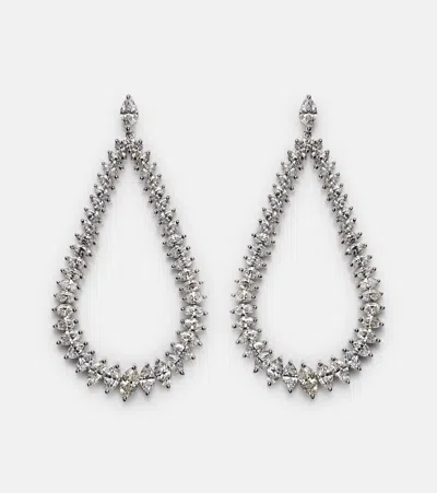 Anita Ko 18kt White Gold Earrings With Diamonds In Silver