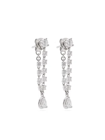 Anita Ko 18kt White Gold Olivia Diamond Earrings In 银色