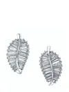 Anita Ko 18kt White Gold Palm Leaf Diamond Stud Earrings In Silver