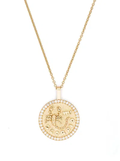 Anita Ko 18k Yellow Gold Leaf Necklace With Diamonds