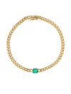 Anita Ko 18kt Yellow Gold Small Cuban Link Emerald Bracelet In Gold