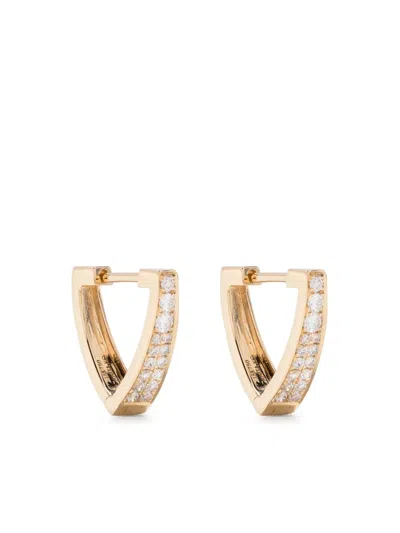 Anita Ko 18kt Yellow Gold Triangle Diamond Huggie Hoops In 金色