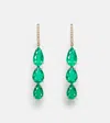 Anita Ko Anya 18kt Gold Drop Earrings With Diamonds And Emeralds In Gold