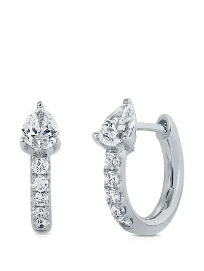 Anita Ko Bobbi Huggies With Marquise Diamond Earrings In Silver