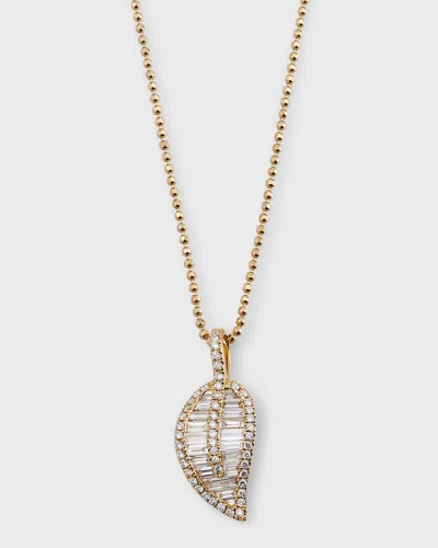 Anita Ko Classic Diamond Leaf Pendant Necklace In White