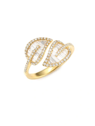 Anita Ko Diamond Leaf Ring In Yellow Gold