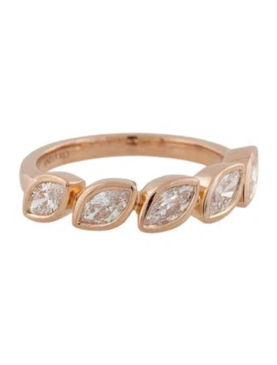 Pre-owned Anita Ko Diamond Marquise Demi-eternity Band Ring In Multicolor
