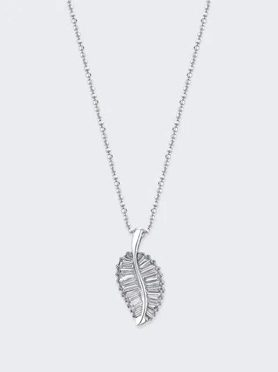 Anita Ko Diamond Palm Leaf Necklace In Metallic