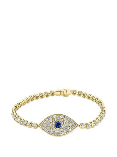 Anita Ko Evil Eye Multi-stone Bracelet In Gold