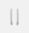 Anita Ko Extra Large Safety Pin 18kt White Gold Earrings With Diamonds In Silver