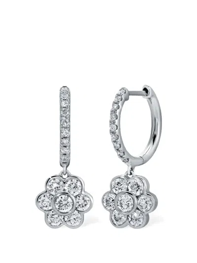 Anita Ko Flora Diamond Drop Hoop Earrings In Neutral