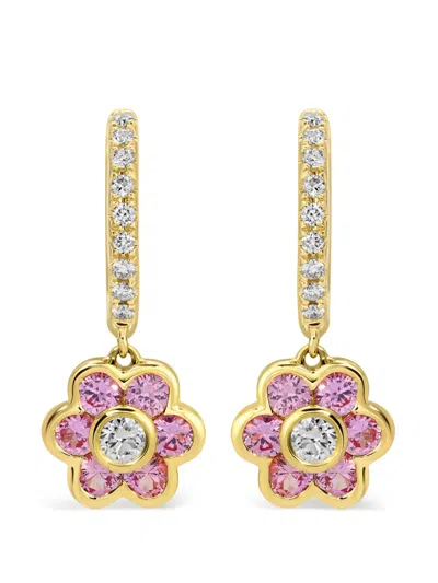 Anita Ko Flora Pink Sapphire And Diamond Earrings In Gold