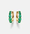 Anita Ko Graduated 18kt Gold Huggie Earrings With Emeralds In Green