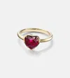 Anita Ko Heart 18kt Gold Ring With Ruby In Gold