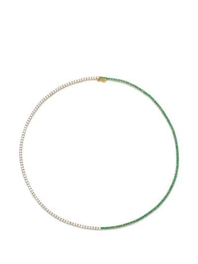 Anita Ko Hepburn Emerald And Diamond Choker Necklace In Orange