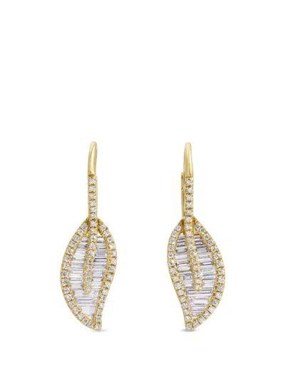 Anita Ko Leaf Diamond Drop Earrings In Yellow