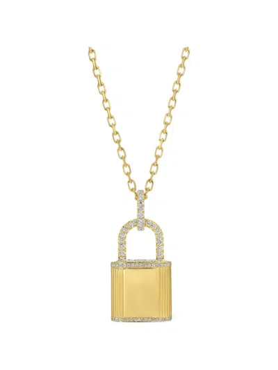 Anita Ko Lock Diamond Pendant In Pattern