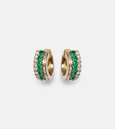 Anita Ko Ohrringe Lola Aus 18kt Gelbgold Mit Diamanten Und Smaragden In Gold