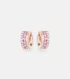 Anita Ko Lola 18kt Rose Gold Hoop Earrings With Diamonds And Sapphires In Gold
