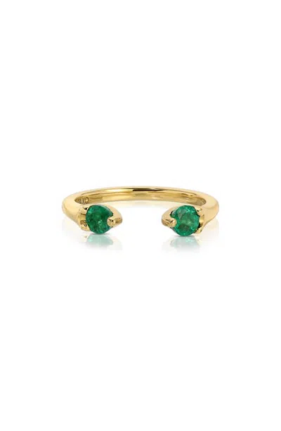 Anita Ko Orbit 18-karat Gold Emerald Ring In Green