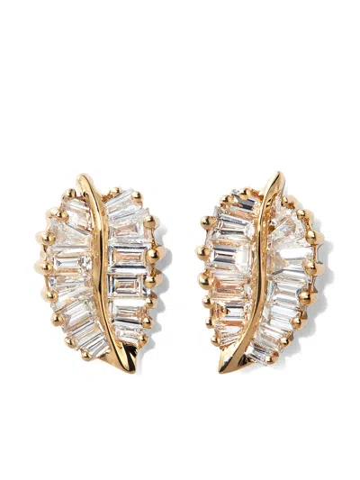 Anita Ko Palm Lead Diamond Earrings In Brown