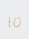 Anita Ko Pave Hoop Earrings With Heart Diamond In 18k Yellow Gold