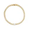 Anita Ko Plain Chain-link Bracelet In Yellow Gold,white Diamonds