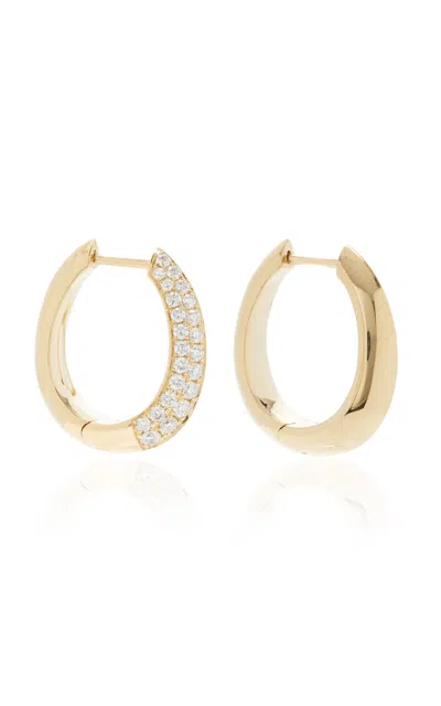 Anita Ko Reversible 18k Yellow Gold Diamond Hoop Earrings In Yellow