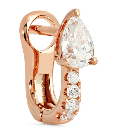 Anita Ko Rose Gold And Diamond Huggie Earrings