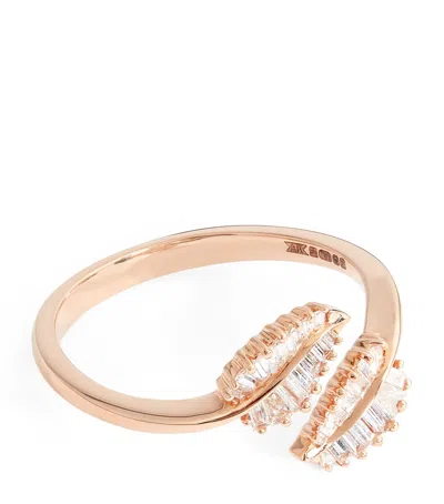 Anita Ko Rose Gold And Diamond Palm Leaf Ring